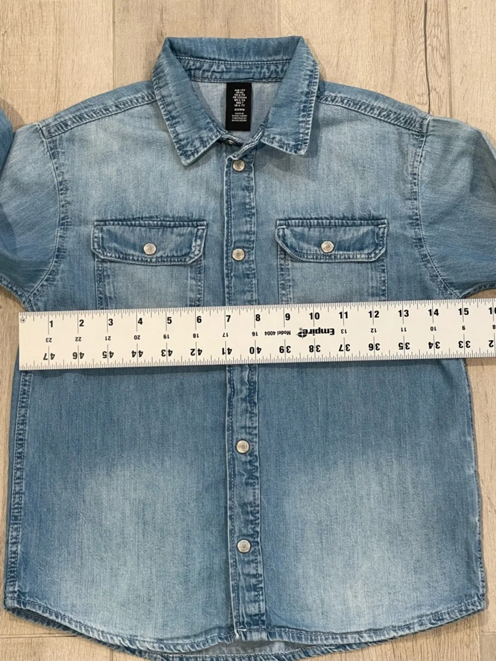 H&M Kids Denim Button Down Shirt Size 6–7Y Light Wash